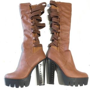 Knee high platform boots